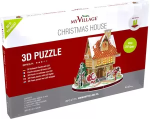 3D PUZZEL - KERSTHUIS LED  20x20x20CM My Village - afbeelding 2