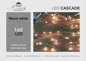 Cascade zilverdraad 160l/8x2m warm wit