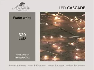 Cascade zilverdraad 320l/8x4m warm wit - afbeelding 1