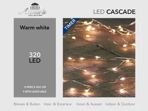 Cascade zilverdraad 320l/8x4m warm wit - afbeelding 2