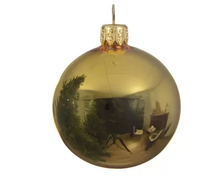 Kerstbal glas 150 mm Licht Goud