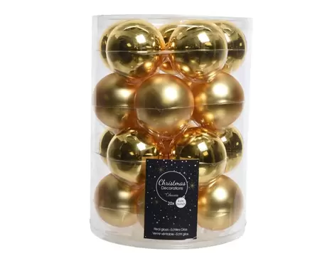 Kerstbal glas 20 stuks 60 mm Licht Goud