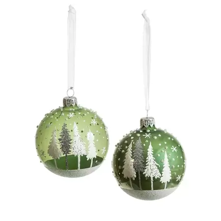 Kerstbal | Glas, groen