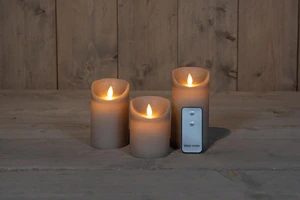 3ST KAARS TAUPE WAX RUSTIEK