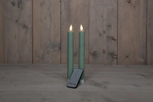 2ST JADE GROEN RUSTIEK WAX DINERKAARS 23CM