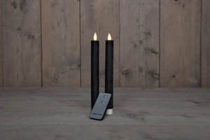 2ST ZWART RUSTIEK WAX DINERKAARS 23CM