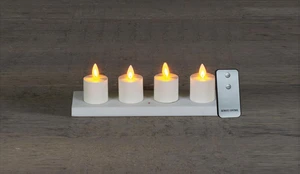 SET 4ST OPLAADBARE THEELICHTEN WIT